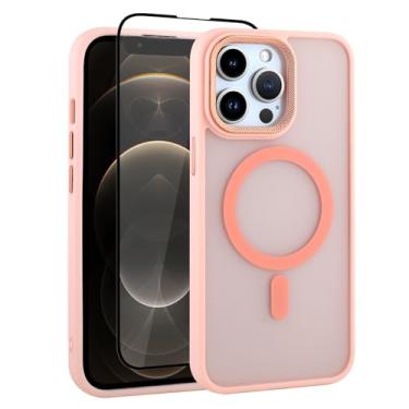 Imagem de Mophinda Capa de telefone magnética rosa para iPhone 12 Pro, compatível com Magsafe Soft TPU Bumper Case Proteção Mil-Grade, Resistente a Amarelecimento, Anti-riscos 15.5 cm