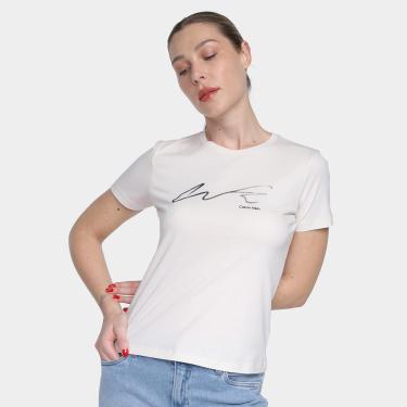 Imagem de Camiseta Calvin Klein Logo Assinatura Orgânica Feminina-Feminino