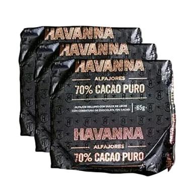 Imagem de Combo Com 3 - Alfajor Havanna Solito Chocolate 70% Cacao com Doce de Leite 65g
