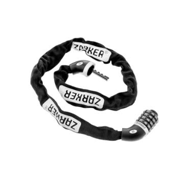 Imagem de Zarker ZK1290 Cadeado de corrente de bicicleta - combinação reinicializável de 4 dígitos, trava de bicicleta antirroubo, comprimento 900 mm, diâmetro 6 mm, peso 700 g