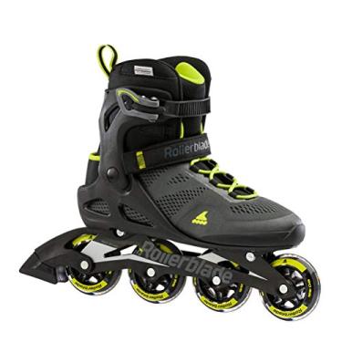 Imagem de Rollerblade Patins Macroblade 80 masculino adulto fitness em linha, preto e limão, patins de alto desempenho