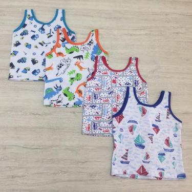 Imagem de Kit C/ 10 Regata Infantil e Bebê De Malha 100% Algodão - Rizzicomercio