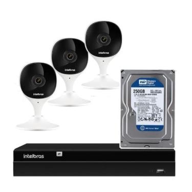 Imagem de Kit 3 Câmeras IMX Full Hd Wi-fi Com Hd 250gb E Nvd 1304 - Intelbras