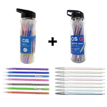 Imagem de Caneta Esferográfica 0.7mm Cis Spiro 2 Potes Normais + Clean