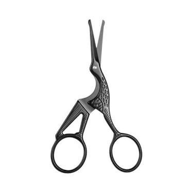 Imagem de Tesoura Profissional De Aço Inoxidável Para Cabelo Facial, Bigode, Nar