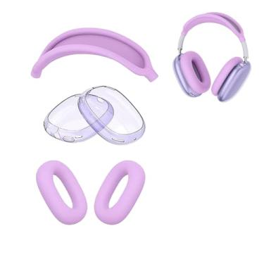 Imagem de AGAOSH Capa de silicone para fones de ouvido AirPods Max (2024/2020), capas para fones de ouvido/capas de fone de ouvido de TPU macio/acessórios de proteção para Apple AirPods Max (USB-C/Lightning