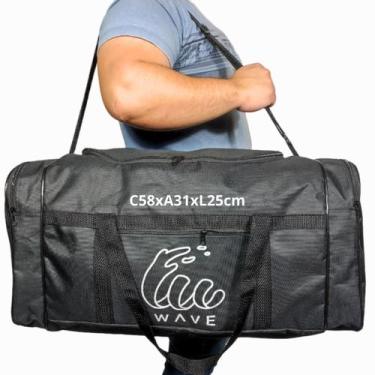 Imagem de Mala Bolsa De Viagem Sacola Grande Grande Reforçada - Wave Shop, Preto