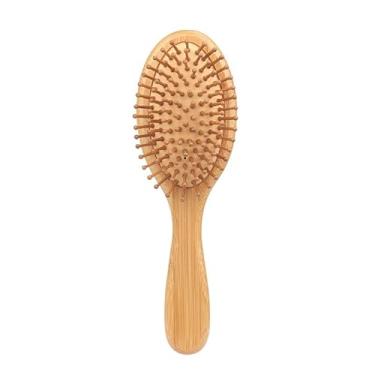 Imagem de 1 Escova De Bambu Para Crescimento Do Cabelo, Pá Massagem No Couro Cabeludo, Adequada Todos Os Tipos De (Redondo)