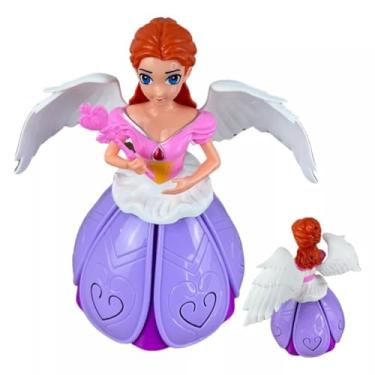 Imagem de Boneca Musical Dançante com Asas, Gira 360°, Vestido LED Iluminado, 20cm, Brinquedo Interativo