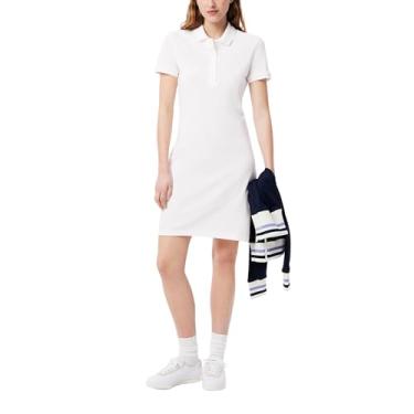 Imagem de Lacoste Vestido feminino piquolo de algodão elástico, Branco, 40