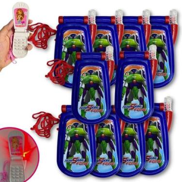 Imagem de Kit 10 Celular De Brinquedo Com Som E Luz Telefone Infantil - Europio