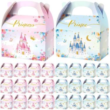 Imagem de Caixas de presentes Nezyo Princess e Prince em papelão rosa e azul