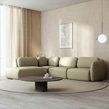 Imagem de Conjunto Sofá Orla de Canto 1 Sumiê 1 Canto 1 Central 1 Direito Cabecasa MadeiraMadeira Verde Água