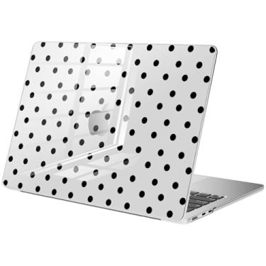 Imagem de BlHMCASE Compatível com MacBook Air de 15 polegadas 2025 2024 2023 versão M3 A3114 M2 A2941, linda capa rígida protetora preta de bolinhas para Mac Air 15