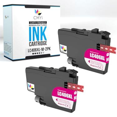 Imagem de CMYi LC406XL Cartucho de tinta de substituição magenta para impressora Brother MFC-J4335DW J4340DW J4345DW J4535DW J4540DW J5855DW J5955DW J6555DW J6955DW J6955DW (2 Magenta)