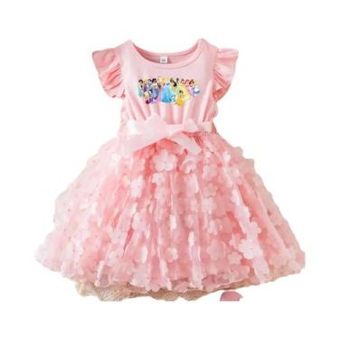 Imagem de Vestido De Verão Princesa Branca De Neve Para Meninas 2-6 Anos Com Laç
