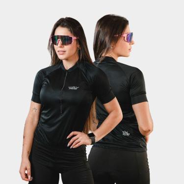 Imagem de Camiseta de Ciclismo Feminina Preta Básica Pedal Bike Profissional Speed Mtb-Feminino