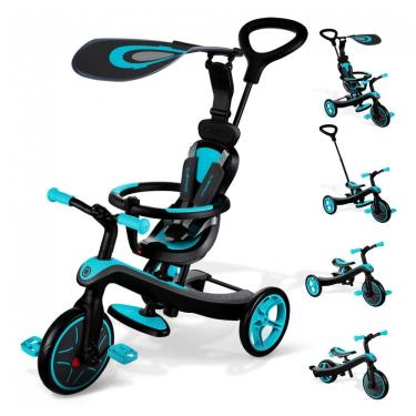 Imagem de Globber 527 106 Triciclo Infantil para Passeio com Assento Ajustável 4 Estágios, Idade Recomendada 2 a 5 Anos, Azul