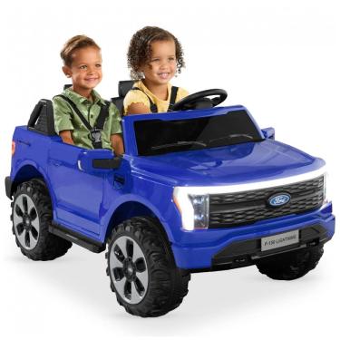 Imagem de Carro Elétrico Infantil Licenciado Best Choice Products Ford F-150 Lightning 24V Azul, 2 Lugares, com Controle Remoto e Bluetooth