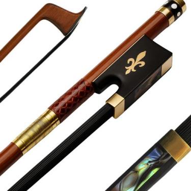 Imagem de Arco Profissional Violino 4/4 Pau Brasil Pernambuco Talão Ébano Flor L