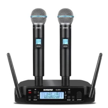 Imagem de Microfone Shure Sem Fio Duplo Glxd4 Beta 58A profissional