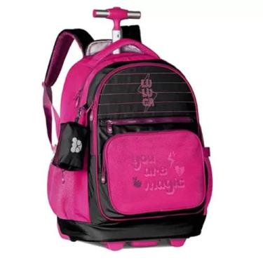 Imagem de Mochila de Carrinho Rodinhas Escolar Luluca  - lu2460- Clio, Preto