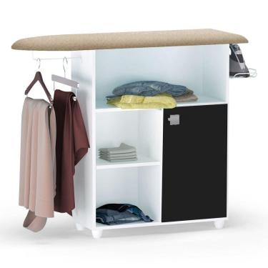 Imagem de Tábua De Passar Roupa Multiuso 01 Porta Branco Preto