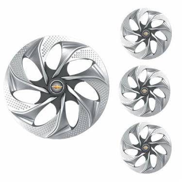 Imagem de Jogo Calota Aro 14 Evolution Silver Graphite Universal + Emblema Resin