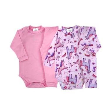 Imagem de Kit 2 Conjuntos Térmicos Bebê Body e Calça Liso e Estampado - G - Fofo