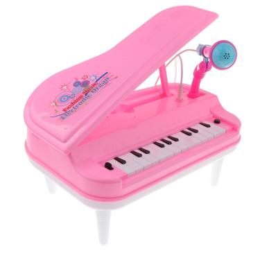 Imagem de Órgão Eletrônico Instrumento Musical Teclado Piano Crianças Brinquedo Rosa
