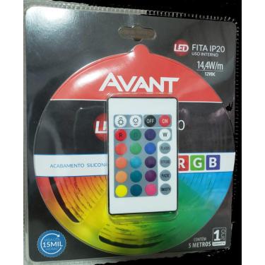 Imagem de Avant Fita Led Ip20 14,4W/M Rgb 12V C/ 5M + Controle Remoto -  Bivolt