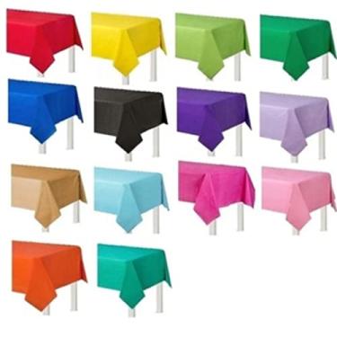 Imagem de Genérico Toalha De Mesa Plástico Perolizada Lisa Descartável 20 Un 80x80cm