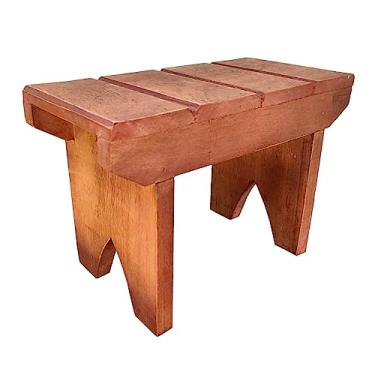 Imagem de Banquinho De Madeira Maciça Para Manicure Pedicure Mini Banco