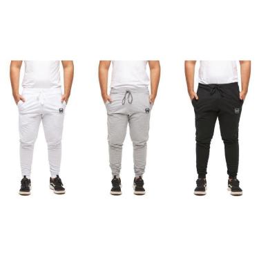 Imagem de Kit 03 Calças de Moletom Masculina Slim Jogger Sport Wooks-Masculino