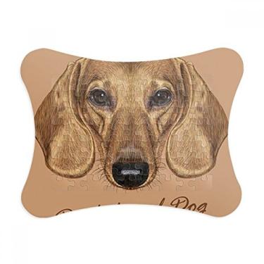 Imagem de Moldura de quebra-cabeça de cachorro Dachshund de perna curta marrom enfeite de quebra-cabeça