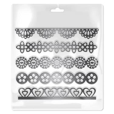 Imagem de Mimo Faca de Corte Embossing - Faixas de Padrões Variados- 5 Pç - Faz Cortes Precisos em Diversos Materiais - É Muito Fácil de Usar na Máquina de Corte e Relevo Mimo Embossing