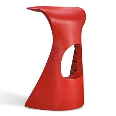 Imagem de Banquetas de bar simples e elegante banqueta de bar criativa mesa de plástico e cadeira bancos altos cadeiras de bar fortes e bonitas (Cor: Rojo)