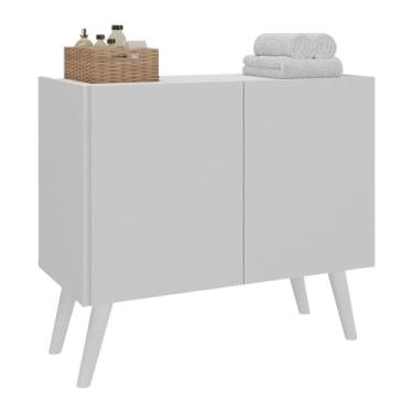 Imagem de Gabinete Armário de Banheiro 62,5cm Retrô 2 Portas Multimóveis Mp5045 Branco