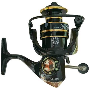 Imagem de Molinete De Pesca Deukio Ac4000 3+1 Rolamentos Drag 6 Kg Na Cor Preto