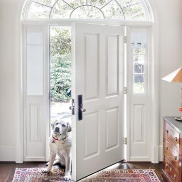 Imagem de Pony Dance Cortinas de porta lateral para porta da frente – persianas blecaute com isolamento térmico para porta francesa, privacidade total garantida, persiana pequena para porta de vidro de pátio