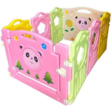 Imagem de Cercado Infantil Modular 113x78x59cm Chiqueirinho Plástico Portátil com Ventosa Brinqway Bw-287