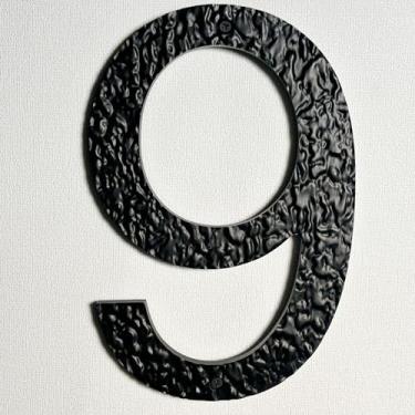 Imagem de Cobata Números de casa de acrílico de 25 cm de altura - Número de endereço residencial preto antidesbotamento e resistente ao clima|Design de montagem flutuante ou embutida/Número 9