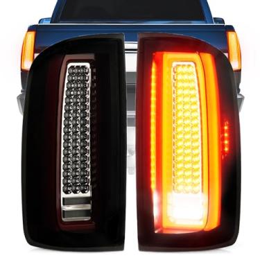 Imagem de Bomusou Luz traseira de LED para Chevy Colorado/GMC Canyon 2015-2022 tipo de halogêneo, conjunto de lanterna traseira par esquerdo + direito, lente fumê