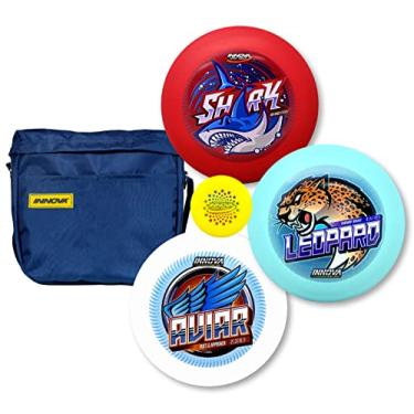 Imagem de Innova Discs Golf Starter Set with Bag – Frisbee Golf Discs Set for Beginners with Disc Golf Driver, Mid-Range, Disc Golf Putter and Mini Marker (Colors Will Vary) (Blue)