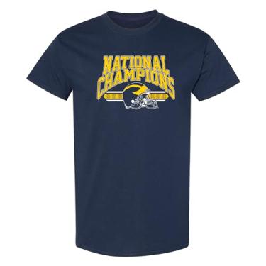 Imagem de Camiseta Michigan Wolverines CFP National Champions 23 Glorious, Michigan Wolverines azul-marinho, G