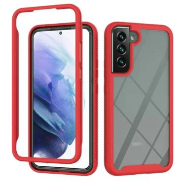 Imagem de Para Samsung S21 Ultra S23 S24 Plus A25 Crystal Case Painel traseiro para Galaxy S22 S 24 23 21 S20 FE 20 Note 10 Amortecedor à prova de choque, vermelho, para Samsung S10