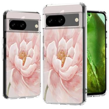 Imagem de LORYVAN Capa transparente para Google Pixel 8a com design de flores para mulheres e meninas, capa floral à prova de choque fina macia TPU + protetor de PC para Google Pixel 8A (6,1 polegadas) — Pic 18