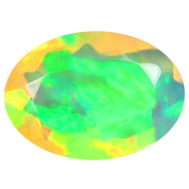 Imagem de 1,15 ct AAA A+ qualidade pedra preciosa corte oval (10 x 7 mm) opala arco-íris etíope não aquecida genuína e extraída da terra pedra preciosa solta