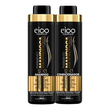 Imagem de Kit Eico Tratamento Mandioca Shampoo Hidratação 800ml E Condicionador