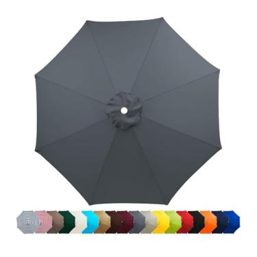 Imagem de Guarda-sol De Substituição Para Estaleiro, Capa De Substituição Durável Para Proteção Solar Impermeável Com 6/8 Costelas Ao Ar Livre, Substituição Para Guarda-sóis De Mesa Ao Ar Livre(Gray,2.3m/8 ribs